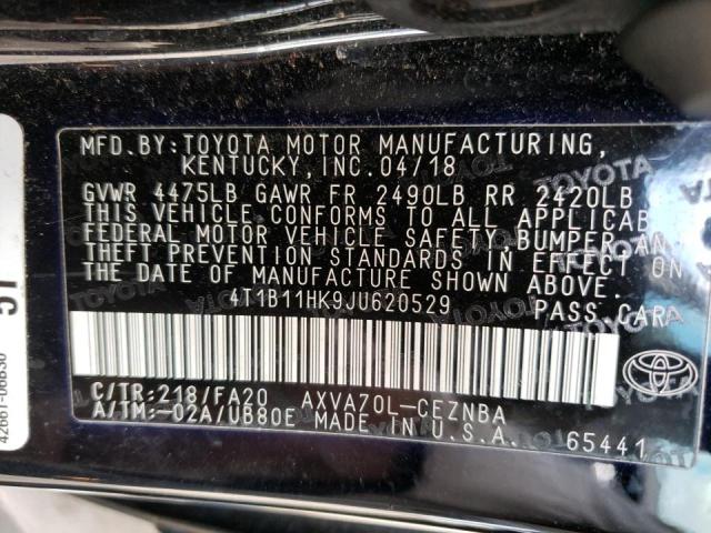 Photo 9 VIN: 4T1B11HK9JU620529 - TOYOTA CAMRY L 