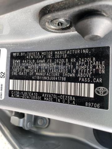 Photo 9 VIN: 4T1B11HK9JU641798 - TOYOTA CAMRY L 