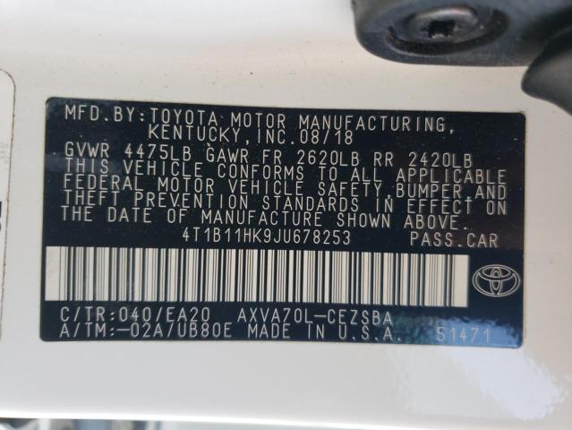 Photo 11 VIN: 4T1B11HK9JU678253 - TOYOTA CAMRY L 