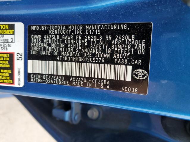 Photo 11 VIN: 4T1B11HK9KU209276 - TOYOTA CAMRY 