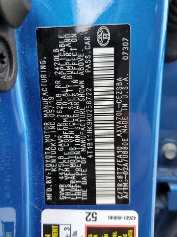 Photo 12 VIN: 4T1B11HK9KU258722 - TOYOTA CAMRY L 