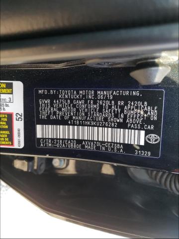 Photo 9 VIN: 4T1B11HK9KU276282 - TOYOTA CAMRY L 