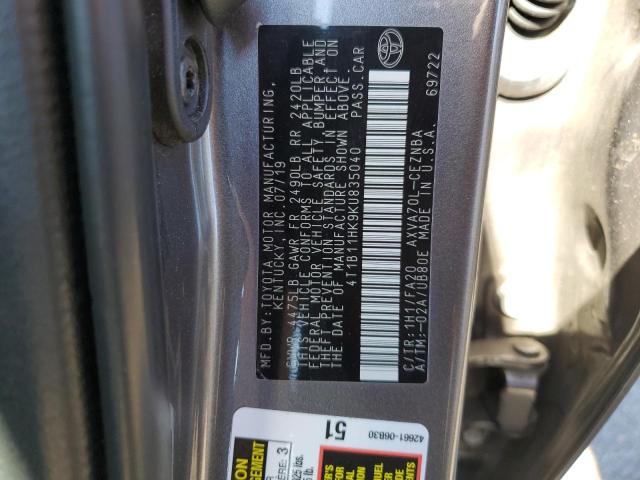 Photo 12 VIN: 4T1B11HK9KU835040 - TOYOTA CAMRY L 