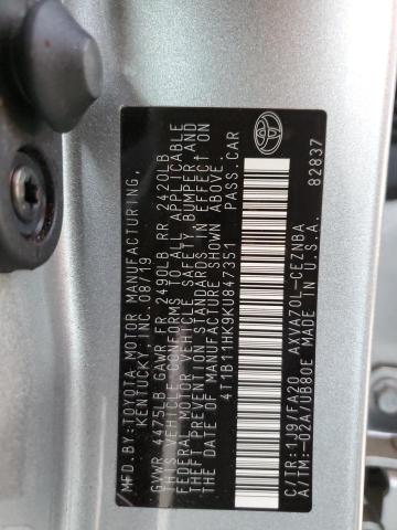 Photo 9 VIN: 4T1B11HK9KU847351 - TOYOTA CAMRY L 