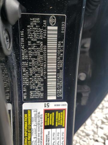 Photo 11 VIN: 4T1B11HKXJU005990 - TOYOTA CAMRY L 