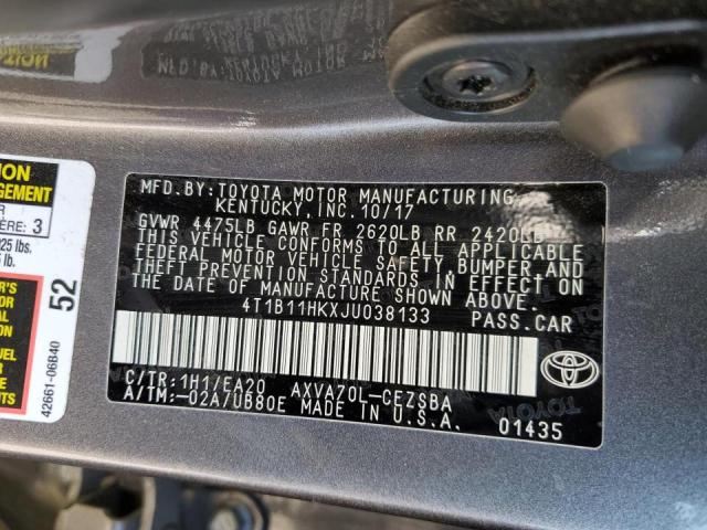 Photo 11 VIN: 4T1B11HKXJU038133 - TOYOTA CAMRY L 