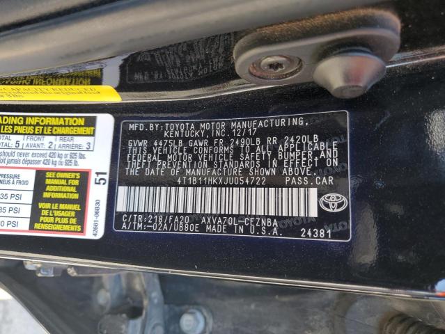 Photo 11 VIN: 4T1B11HKXJU054722 - TOYOTA CAMRY L 