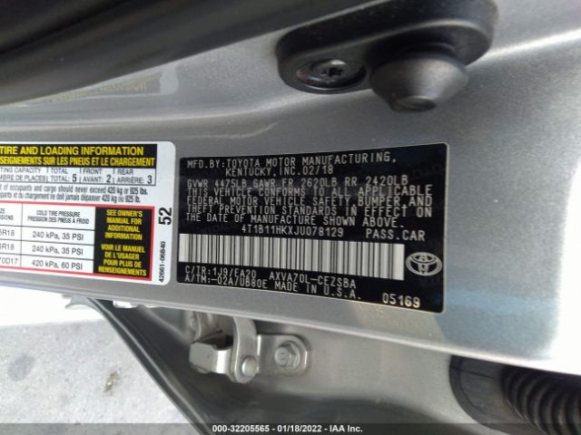 Photo 8 VIN: 4T1B11HKXJU078129 - TOYOTA CAMRY 