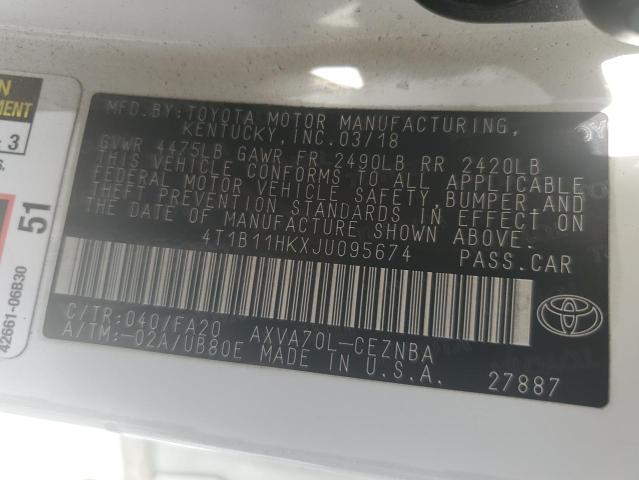 Photo 11 VIN: 4T1B11HKXJU095674 - TOYOTA CAMRY L 