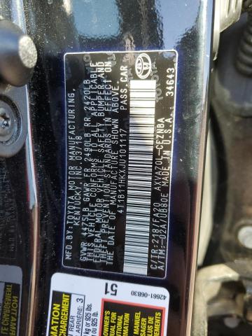 Photo 11 VIN: 4T1B11HKXJU101117 - TOYOTA CAMRY 