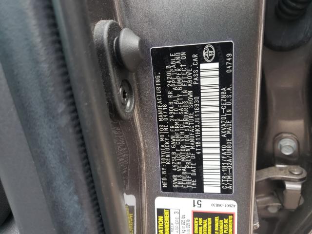 Photo 9 VIN: 4T1B11HKXJU116930 - TOYOTA CAMRY L 