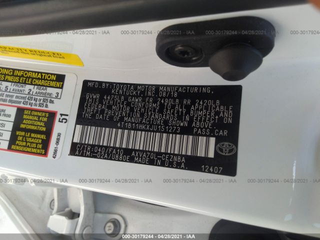 Photo 8 VIN: 4T1B11HKXJU151273 - TOYOTA CAMRY 