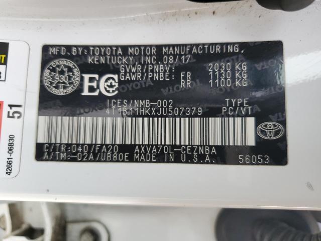 Photo 12 VIN: 4T1B11HKXJU507379 - TOYOTA CAMRY 