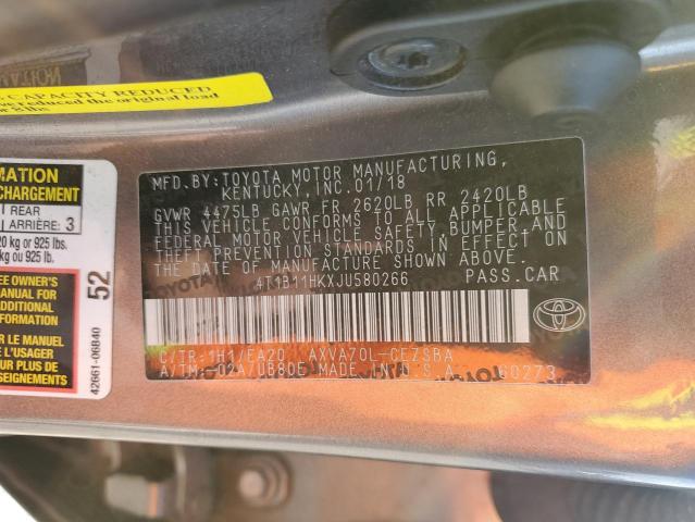 Photo 11 VIN: 4T1B11HKXJU580266 - TOYOTA CAMRY L 