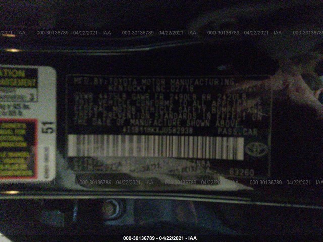 Photo 8 VIN: 4T1B11HKXJU582938 - TOYOTA CAMRY 