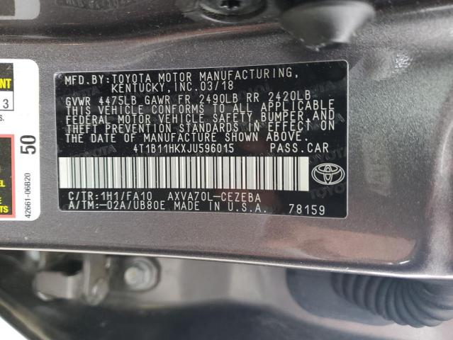 Photo 12 VIN: 4T1B11HKXJU596015 - TOYOTA CAMRY 