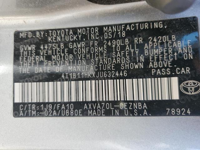 Photo 11 VIN: 4T1B11HKXJU632446 - TOYOTA CAMRY 