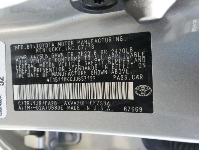 Photo 11 VIN: 4T1B11HKXJU657122 - TOYOTA CAMRY L 