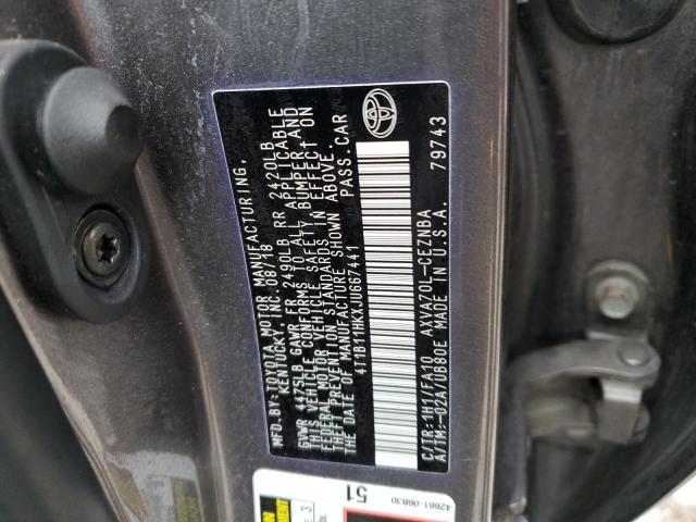 Photo 11 VIN: 4T1B11HKXJU667441 - TOYOTA CAMRY L 