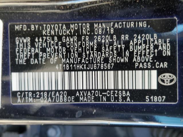 Photo 12 VIN: 4T1B11HKXJU678567 - TOYOTA CAMRY 