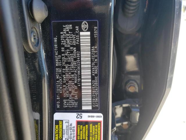 Photo 9 VIN: 4T1B11HKXKU264982 - TOYOTA CAMRY L 