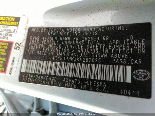 Photo 8 VIN: 4T1B11HKXKU282625 - TOYOTA CAMRY 