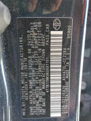 Photo 11 VIN: 4T1B11HKXKU691191 - TOYOTA CAMRY L 