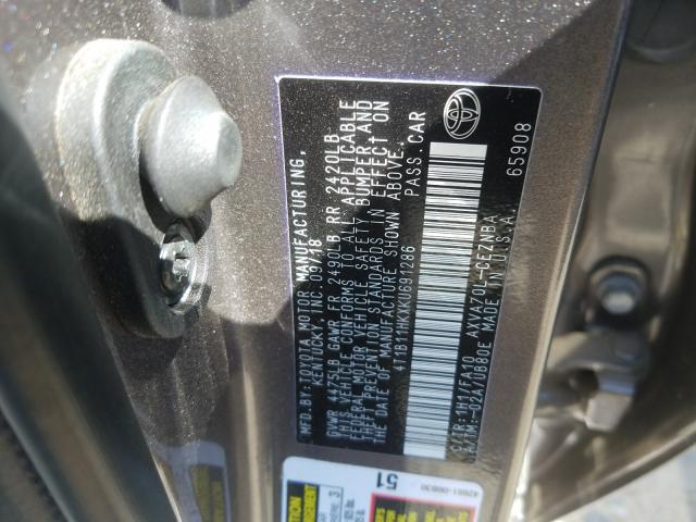 Photo 9 VIN: 4T1B11HKXKU691286 - TOYOTA CAMRY L 