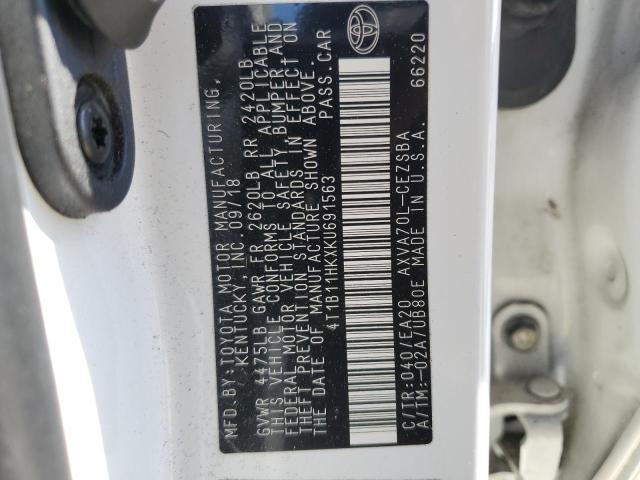 Photo 12 VIN: 4T1B11HKXKU691563 - TOYOTA CAMRY L 