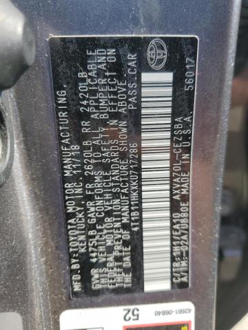 Photo 11 VIN: 4T1B11HKXKU717286 - TOYOTA CAMRY L 