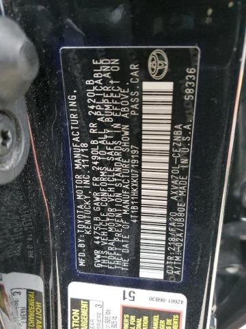 Photo 12 VIN: 4T1B11HKXKU719197 - TOYOTA CAMRY LE A 