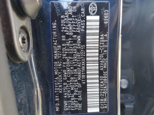 Photo 12 VIN: 4T1B11HKXKU722715 - TOYOTA CAMRY 