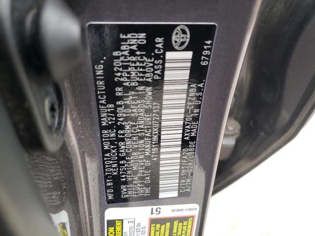 Photo 11 VIN: 4T1B11HKXKU727137 - TOYOTA CAMRY L 