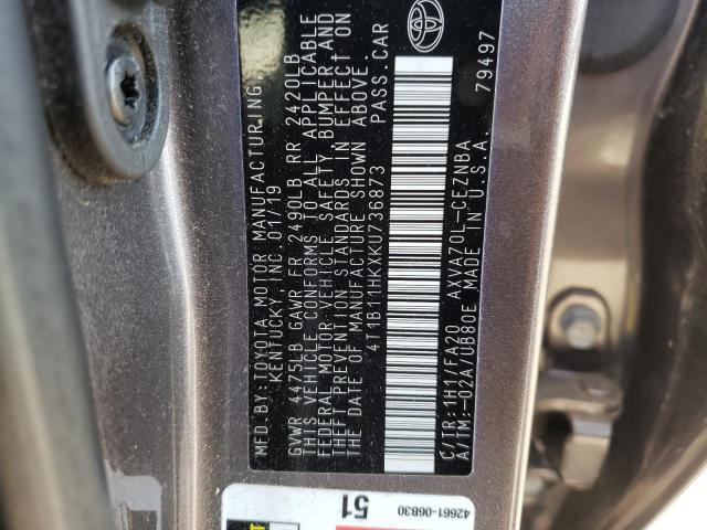 Photo 9 VIN: 4T1B11HKXKU736873 - TOYOTA CAMRY LE A 