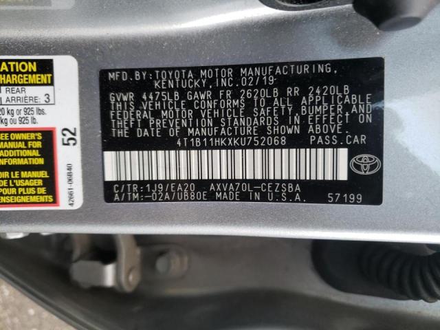 Photo 11 VIN: 4T1B11HKXKU752068 - TOYOTA CAMRY 