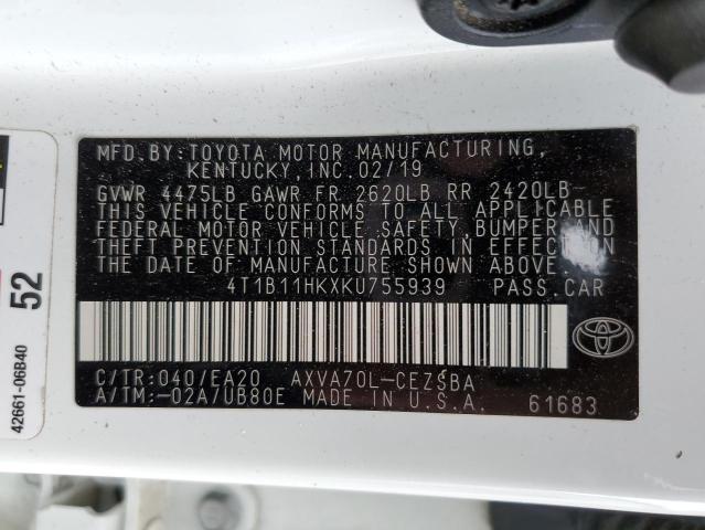 Photo 11 VIN: 4T1B11HKXKU755939 - TOYOTA CAMRY SE S 