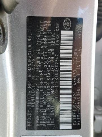 Photo 11 VIN: 4T1B11HKXKU802547 - TOYOTA CAMRY L 