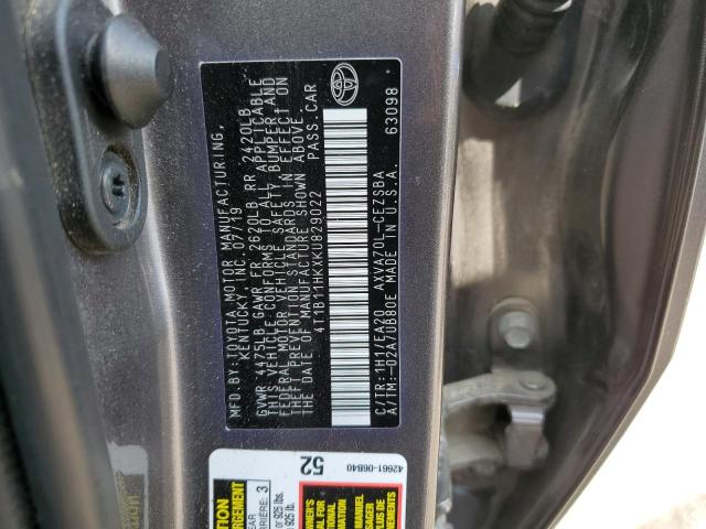 Photo 11 VIN: 4T1B11HKXKU829022 - TOYOTA CAMRY L 