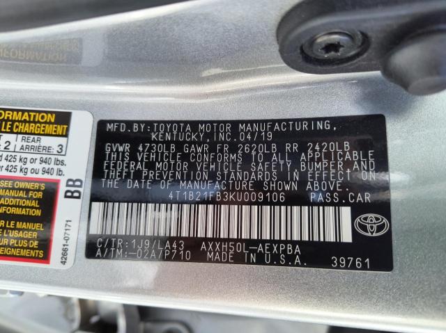 Photo 9 VIN: 4T1B21FB3KU009106 - TOYOTA AVALON XLE 