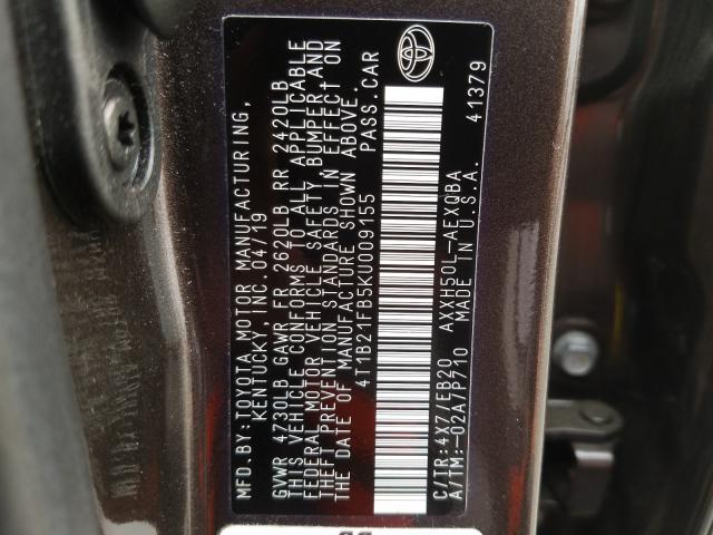 Photo 9 VIN: 4T1B21FB5KU009155 - TOYOTA AVALON XLE 