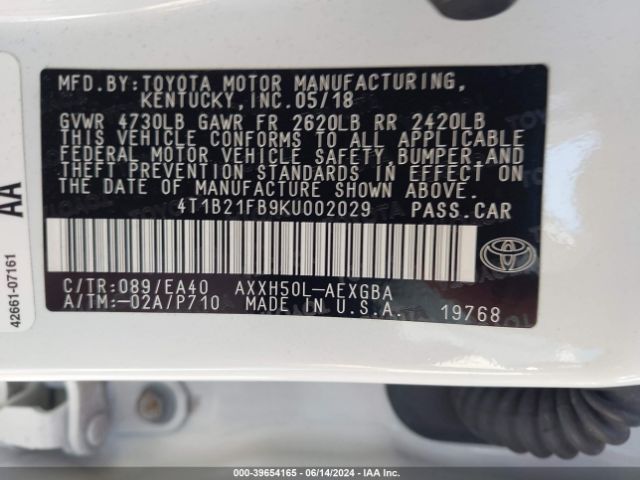 Photo 8 VIN: 4T1B21FB9KU002029 - TOYOTA AVALON 