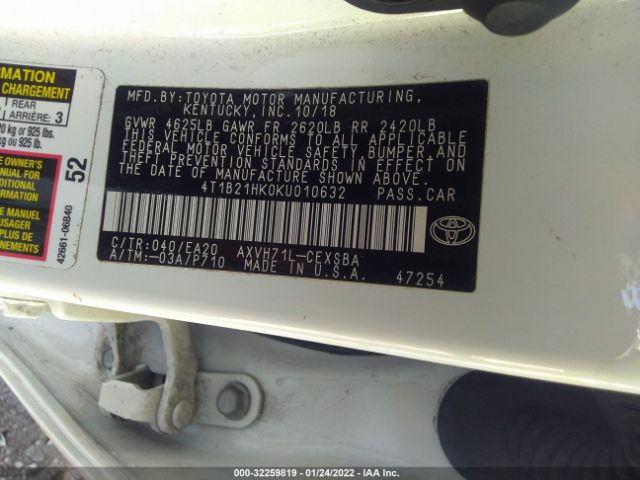 Photo 8 VIN: 4T1B21HK0KU010632 - TOYOTA CAMRY 