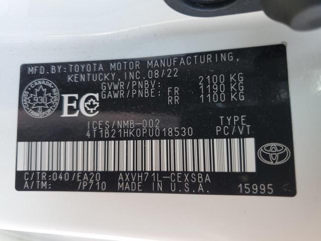 Photo 11 VIN: 4T1B21HK0PU018530 - TOYOTA CAMRY XLE 