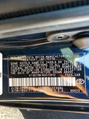 Photo 11 VIN: 4T1B21HK1KU513912 - TOYOTA CAMRY HYBR 