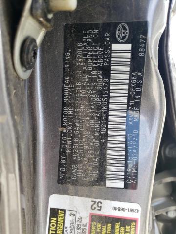 Photo 11 VIN: 4T1B21HK1KU515479 - TOYOTA CAMRY HYBR 