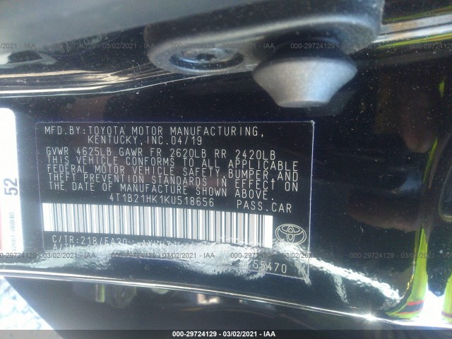 Photo 8 VIN: 4T1B21HK1KU518656 - TOYOTA CAMRY 