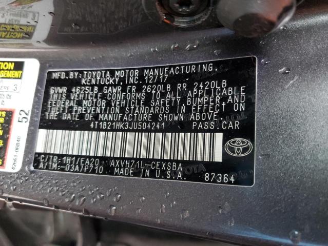 Photo 11 VIN: 4T1B21HK3JU504241 - TOYOTA CAMRY HYBR 