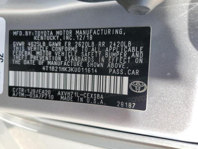 Photo 11 VIN: 4T1B21HK3KU011614 - TOYOTA CAMRY HYBR 