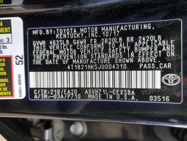 Photo 11 VIN: 4T1B21HK5JU004310 - TOYOTA CAMRY HYBR 