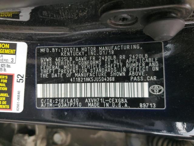 Photo 12 VIN: 4T1B21HK5JU504368 - TOYOTA CAMRY HYBR 